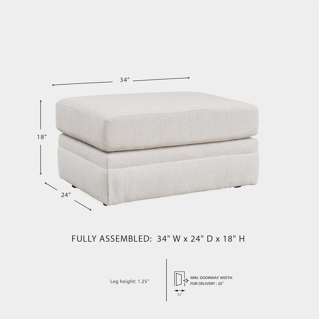 Signature Design by Ashley Maitelynn Casual Upholstered Ottoman, White
