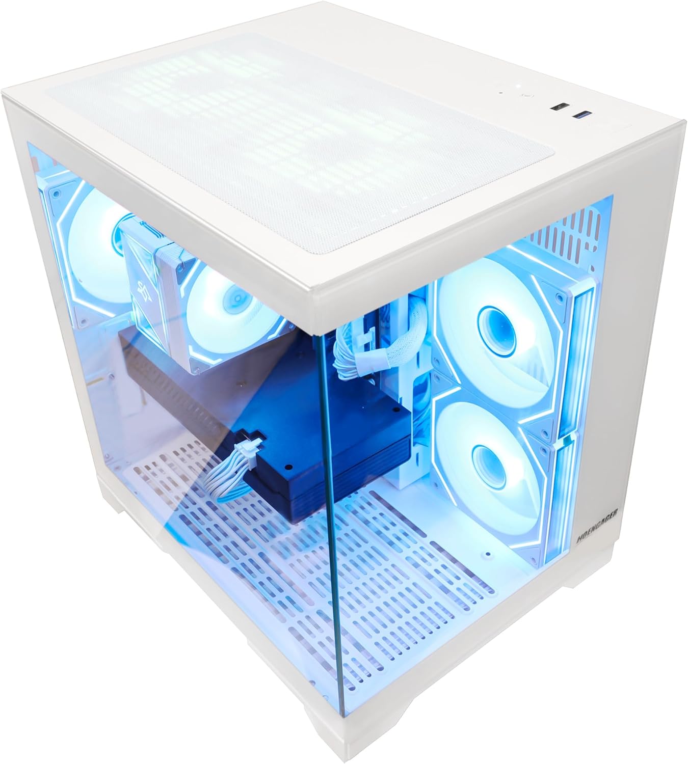 Gaming PC Desktop, AMD Ryzen 5 5500 6-Core 3.6GHz, RX 6500 XT 4GB, 16GB DDR4 RAM, 1TB NVMe SSD, Software-Controlled Lighting, Windows 11, Prebuilt Gaming Computer for 1080p Gaming & Streaming, White