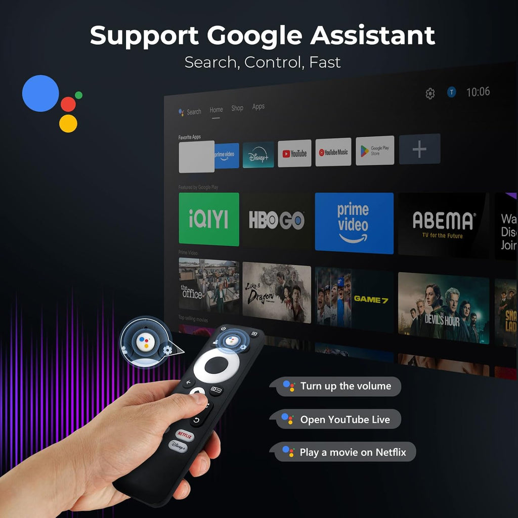 Outdoor-Projector-4K Built-in Google TV/180°Rotatable Stand/Voice Control/E-Focus,Sovboi Smart-Movie-Projector with WiFi6 and Bluetooth, 2500 Brightness Portable-Proyector for 10,000+ Streaming Apps