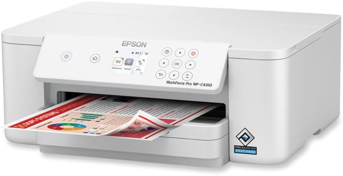Epson Workforce Pro WF-C4310 Desktop Wireless Inkjet Printer - Color - 4800 x 1200 dpi Print - Automatic Duplex Print - 250 Sheets Input - Ethernet - Wireless LAN Connect, Smart Panel App, App
