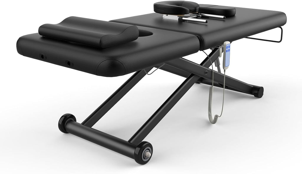 Dolonm Electric Massage Table, Heavy Duty Electric Lift and Electric Backrest 2 Motor Adjustable for Treatment/Medical Spa/Facial Bed/Beauty Bed/Massage Bed and More - 31.2 Wide x 75 Long, Black