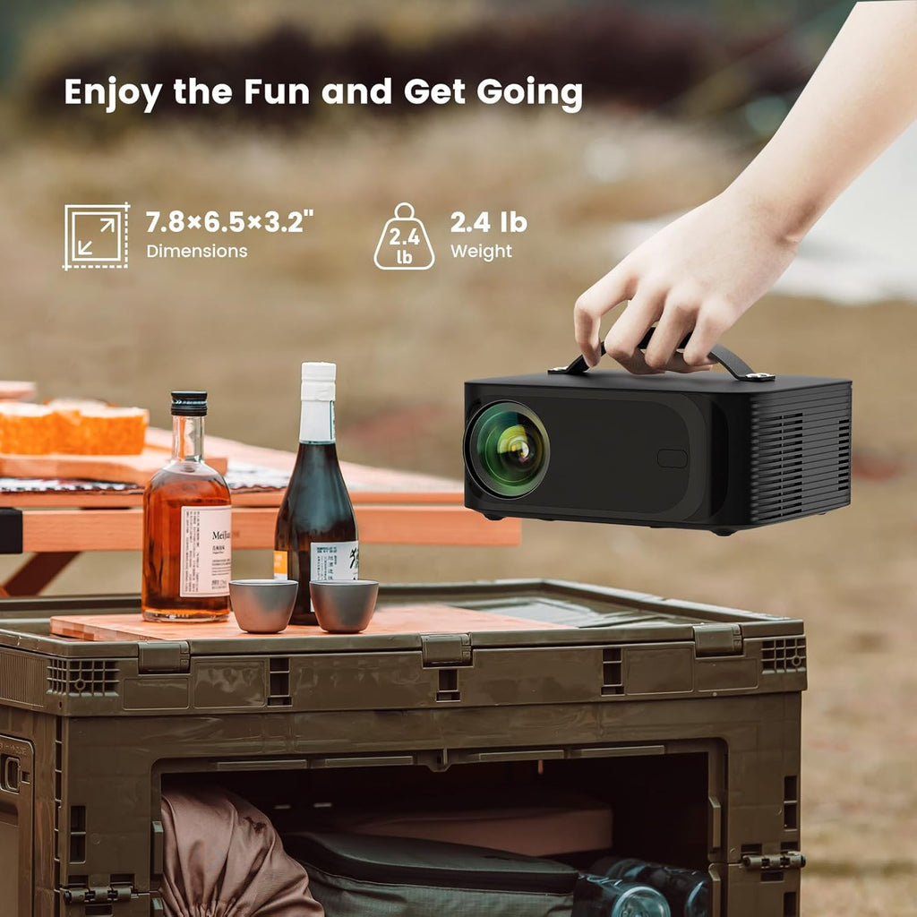Outdoor-Projector-4K with WiFi and Bluetooth: 3000 Brightness/50W DoIby/Built-in APPs Portable-Projector Smart OS 2.0&AI Auto Focus, ONOAYO Movie Proyector Compatible with Netflix/YouTube/PrimeVideo
