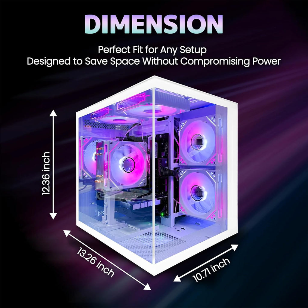 suevery Desktop Computers,16G RAM,512GB NVMe SSD,Core i5-12400F,RTX 3050 6G,Prebuilt Gaming PC,Tower Computer Gamer White WiFi 6 Home