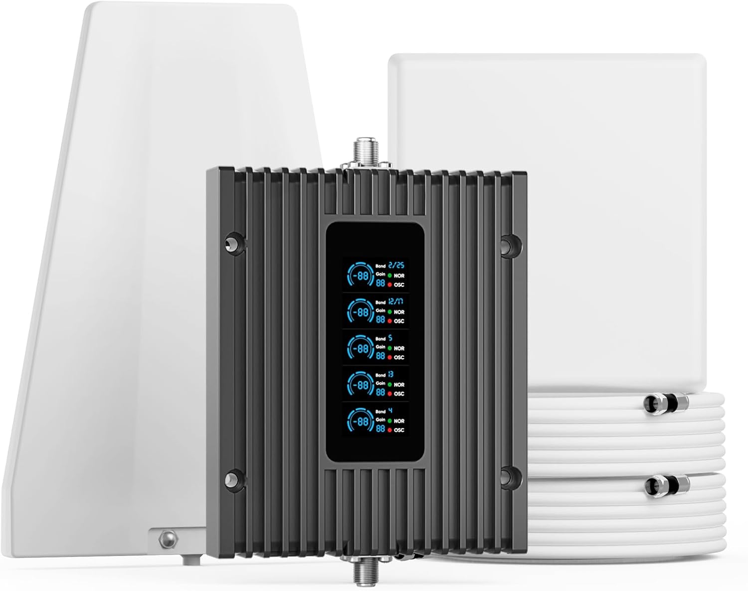 Cell Phone Booster for Home, Real Time Signal Monitor, Coverage Up to 5,000 Sq. Ft, Boost 5G 4G LTE for All U.S. Carriers, Cell Phone Signal Booster FCC Approved