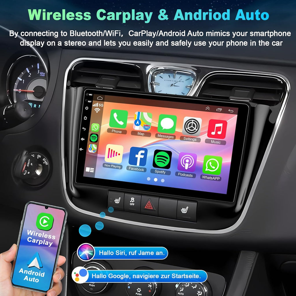 Car Radio for Chrysler 200 200C 2011-2014, 4GB RAM + 64GB ROM 9” HD Touchscreen Car Stereo – Android 13 System, Wireless CarPlay & Android Auto,GPS& Back-up Camera