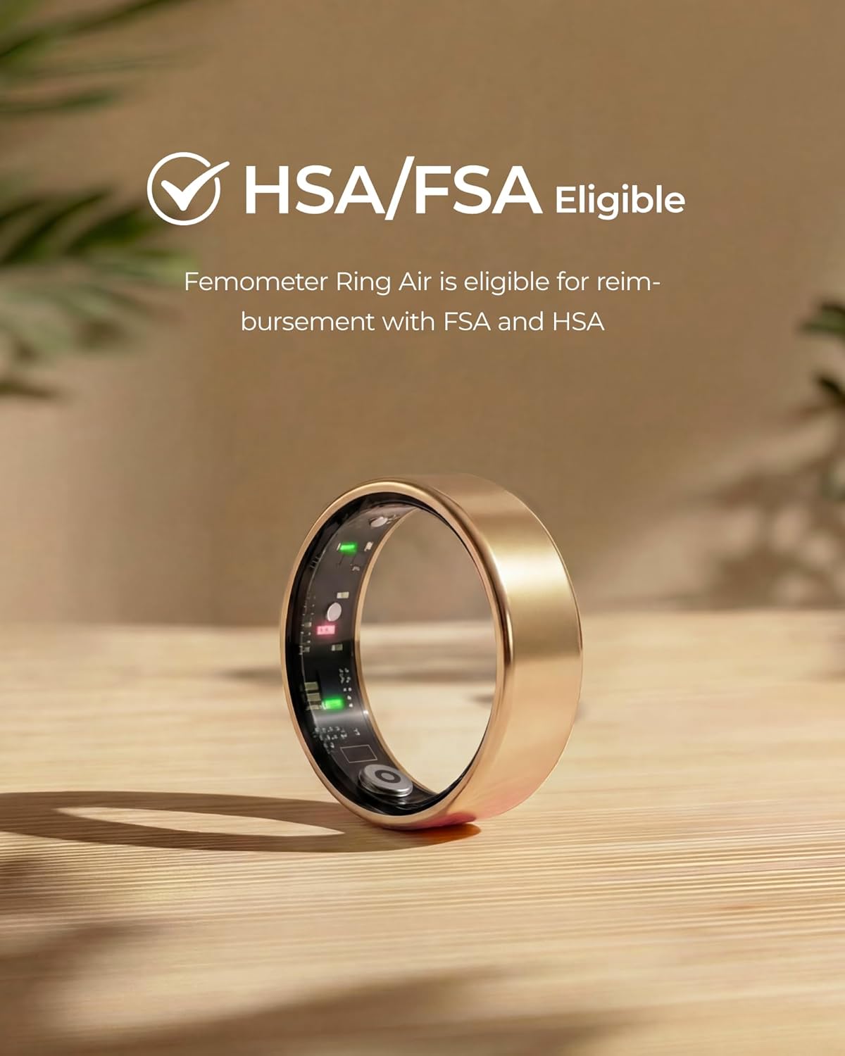 femometer Ring Air | Ultra-Thin Smart Ring | Sleep/Heart Rate/SpO2/Stress | Women's Health & Fertility Tracker with BBT Technology | Hot Flash Monitoring | Free Subscription - Size7