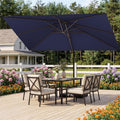 9x12 FT Patio Umbrella, Large Cantilever Rectangular Double Top Heavy Duty Offset Umbrellas with 360° Rotation, Outdoor shade for Garden Deck Pool, Navy
