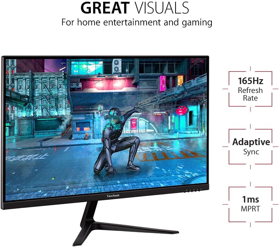 ViewSonic VX2718-P-MHD 27 Inch 1080p Gaming Monitor, 180Hz and 1ms for Smooth Gameplay, FreeSync and Eye Care Technology for Comfortable Viewing, HDMI, and DisplayPort Inputs