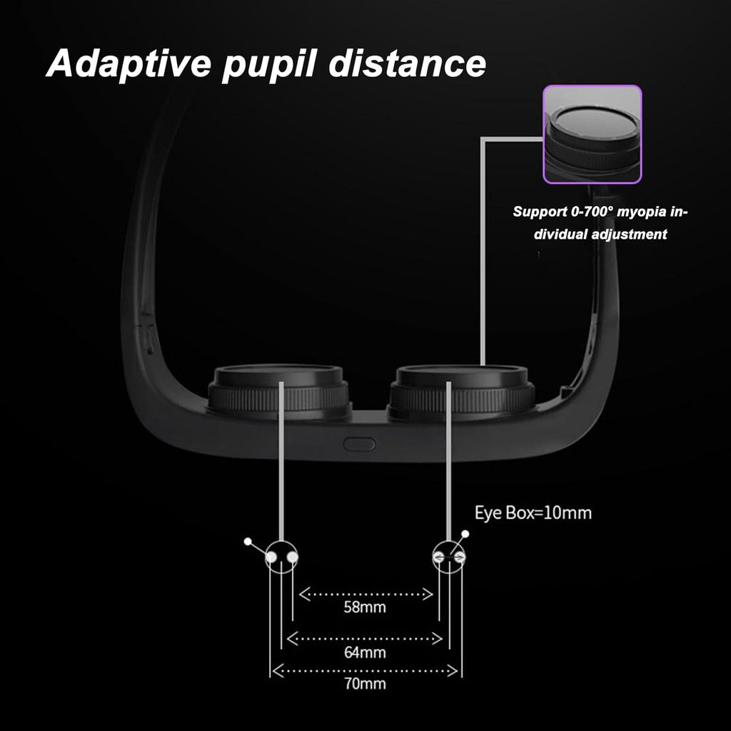 Diydeg AR Glasses, 4K HD 3D IMAX Wearable VR Headset Smart Glasses for Video Display, Myopia Friendly Portable Augmented Reality for Watch, Stream & Game on PC/Tablet/Console