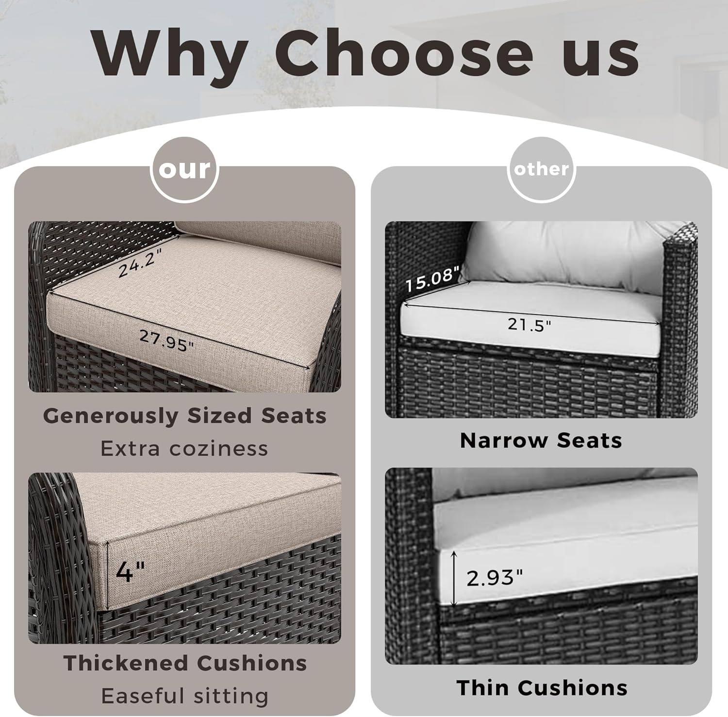 78" Wicker 3-seat Sofa, Outdoor Conversation Furniture, All-Weather Rattan Couch, Steel Frame Couch with Cushions for Garden, Poolside, Porch (Beige)
