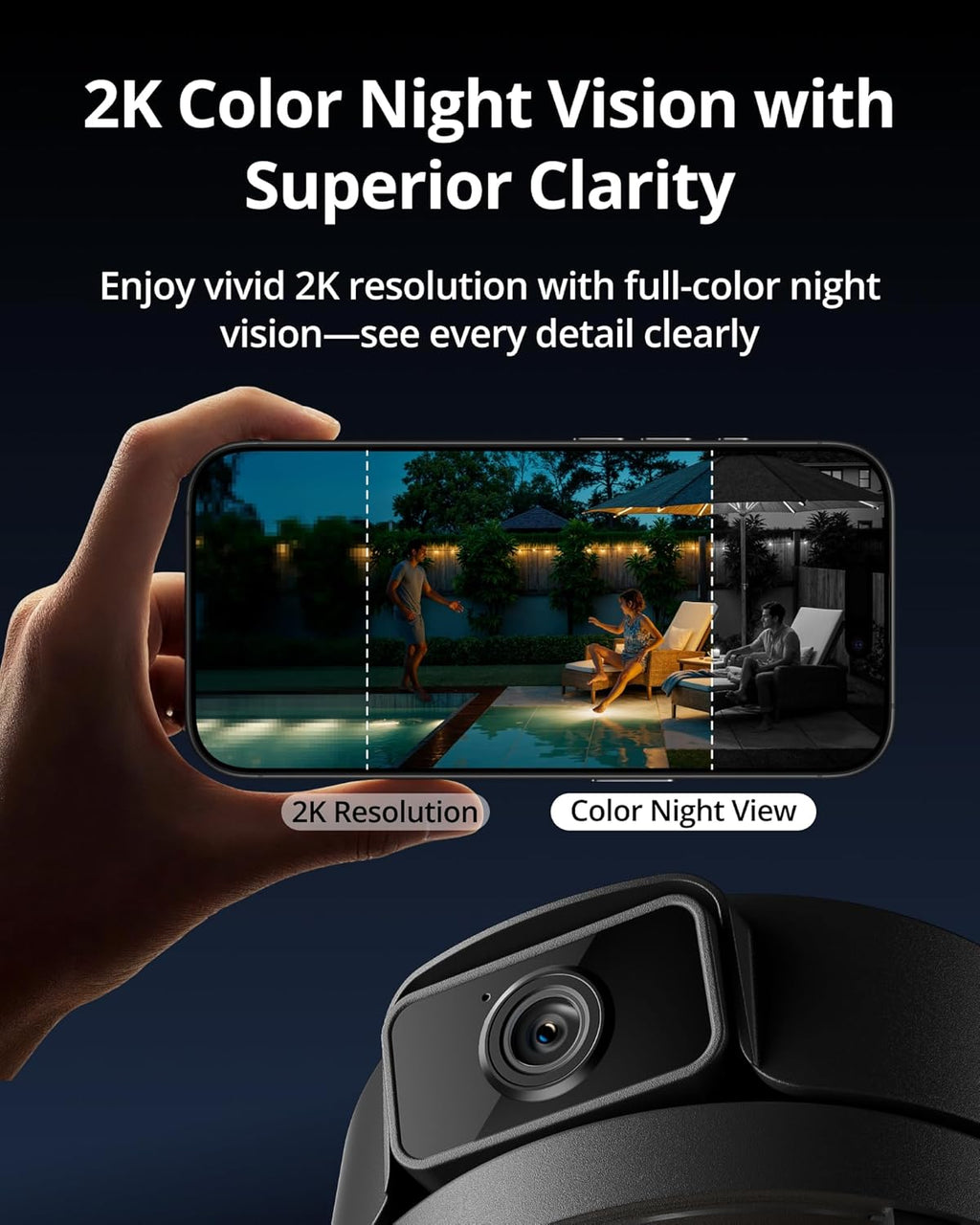 Outdoor Porch Light Security Camera, 2K HD Live View Wi-Fi Human Detection, Pan & Tilt, Two-Way Talk, Cloud/SD Storage, Wall Lantern Sconce Camera for Porch, Garage, Doorway, Works with Alexa