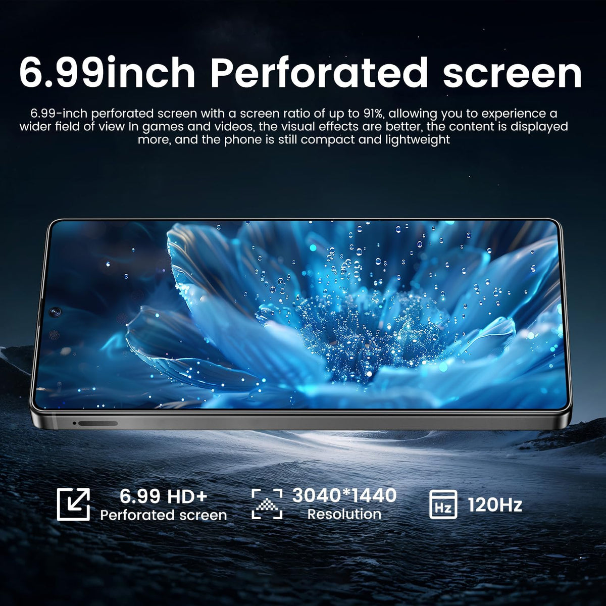 JQAKP I25 Ultra Smartphone 16+512GB | Android 14 | Snapdragon 8 Gen 3 | 68MP+108MP Dual Camera | 7000mAh Battery | 6.99" FHD+ Display | Outperform Competitors in Speed & Power (Green)