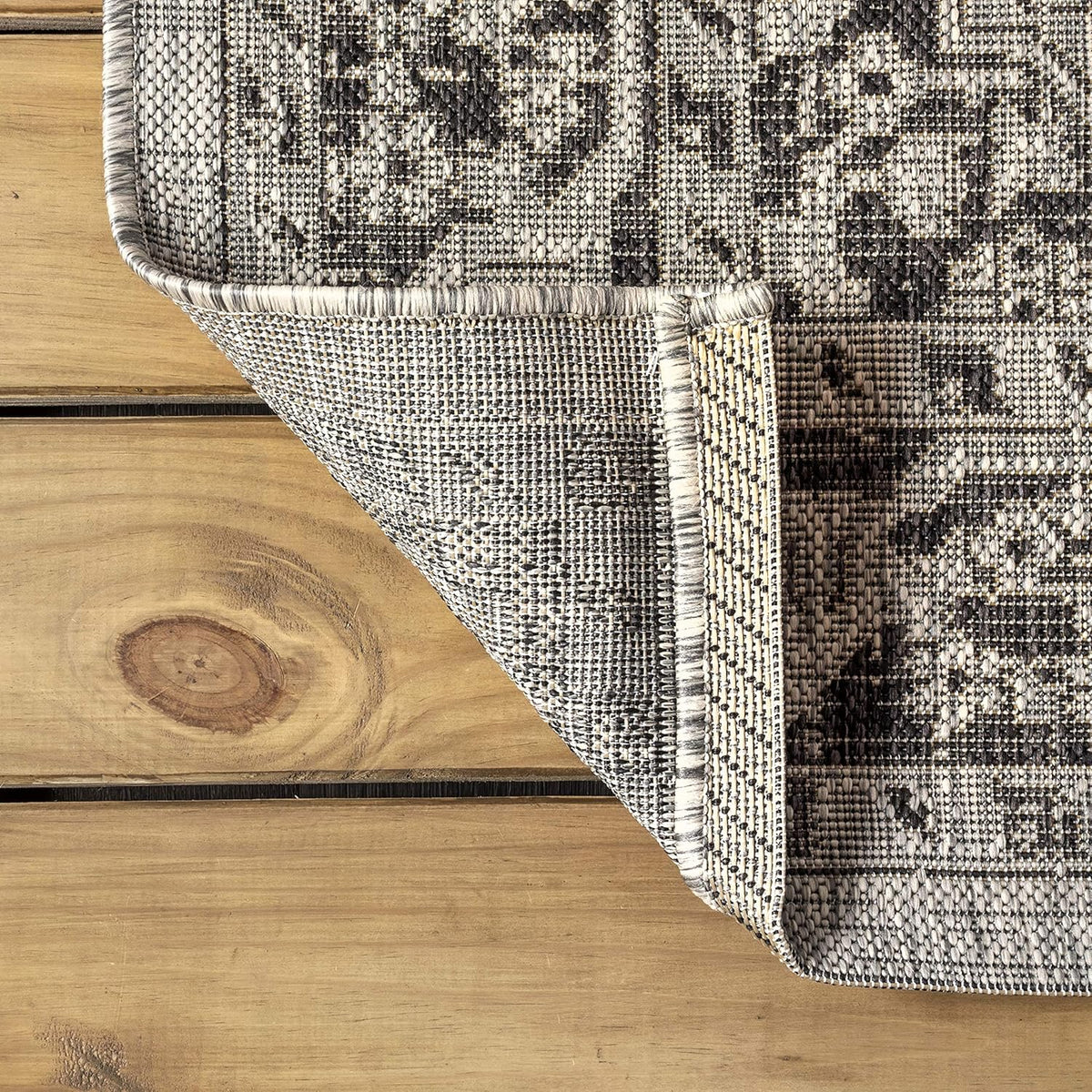 JONATHAN Y Boho Medallion Indoor Outdoor Area Rug 8X10 Gray/Black, Rozetta Textured Weave for Backyard, Patio, Porch, Easy-Cleaning, High Traffic, Pet-Friendly, Non-Shedding (SMB102D-8)