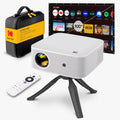 KODAK 1080p Smart TV Projector Kit - White - Smart Projector with ATV Dongle for 10,000+ Apps - 1080p Display With HDR10+ & 4K Decoding - Portable Unit With Auto-Focus & Dual-Band Wi-Fi