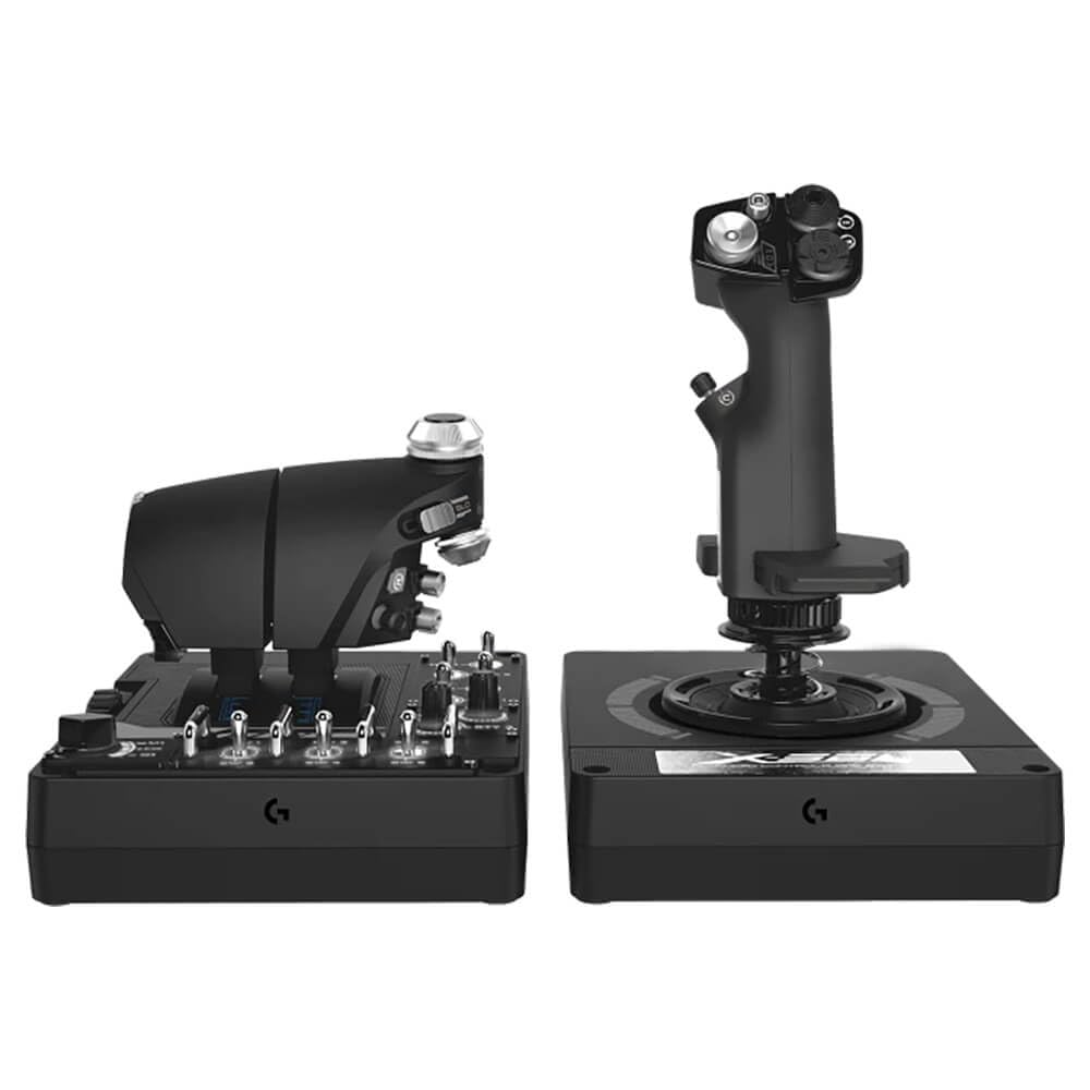Logitech G X56 H.O.T.A.S Throttle and Joystick Flight Simulator Game Controller, 4 Spring Options, +189 Programmable Controls, RGB Lighting, 2x USB, PC - Black