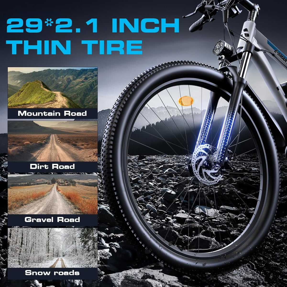 2000W Electric Bike for Men Women 48V 840Wh Battery, 29'' Fast Ebike,Max 34 Mph Speed up to 80 Miles, Front Suspension Class 3, Snow Off Road Commuter Mountain E-Bike for Adults