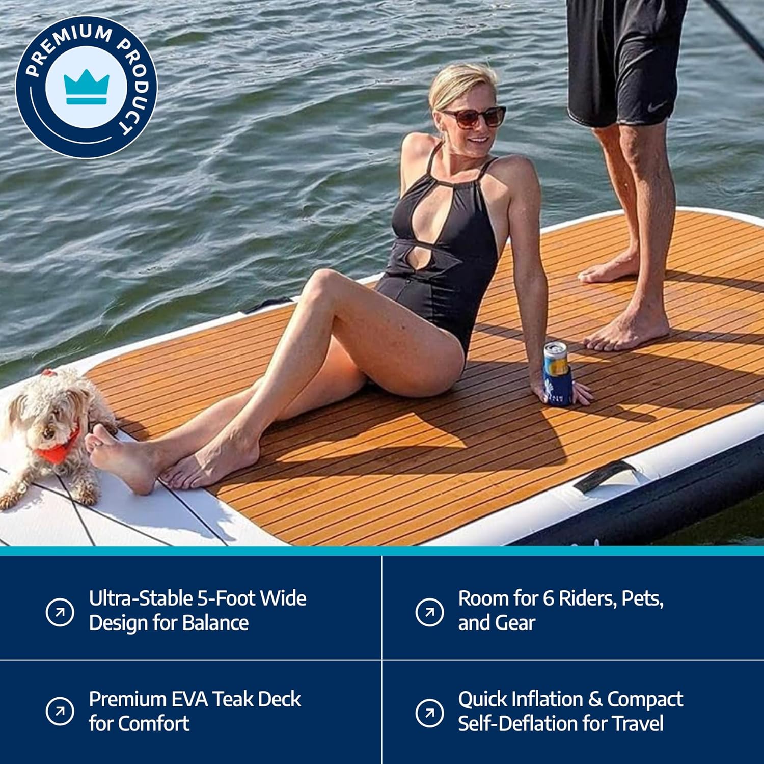 Multi Person Inflatable Paddle Board I Family Paddle Board I Giant Sup | Premium Multi Person Sup I Paradise Pad 12'x5'