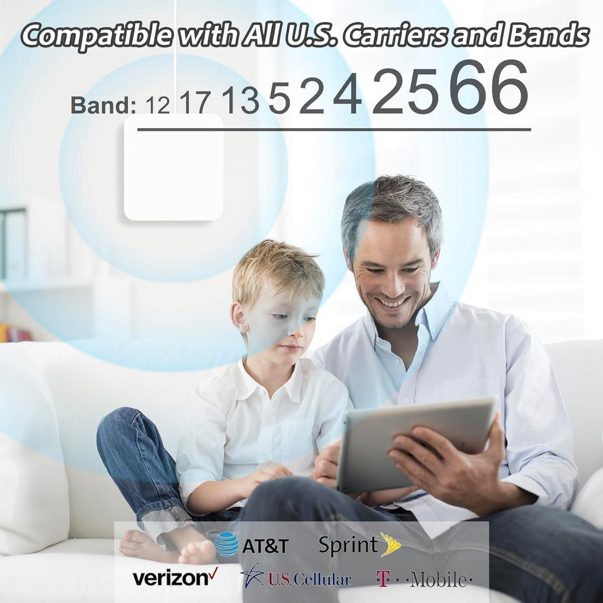 Cell Phone Booster for All U.S Carriers | Boosts 5G 4G LTE 3G | Cell Phone Signal Booster for Home and Office | 2 Indoor Antennas | Touch Screen Display | FCC Approved