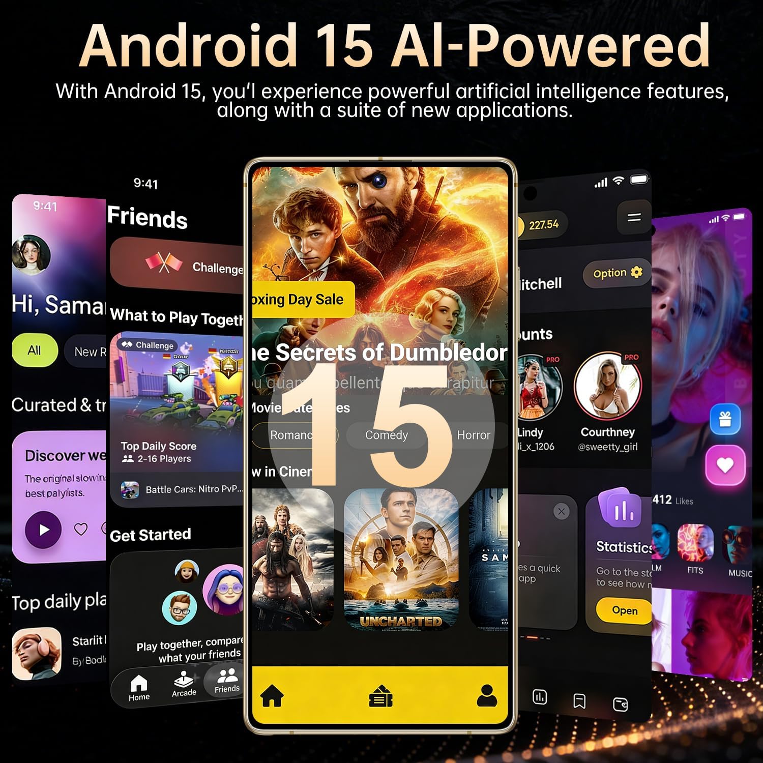 BDWJW I26 Ultra Smartphone, 6.99” 120Hz AMOLED, Snapdragon 8 Gen 4, 16GB RAM + 512GB ROM, 7000mAh Titanium Battery, 108+68MP Camera, Android 15, Dual SIM (Rose)