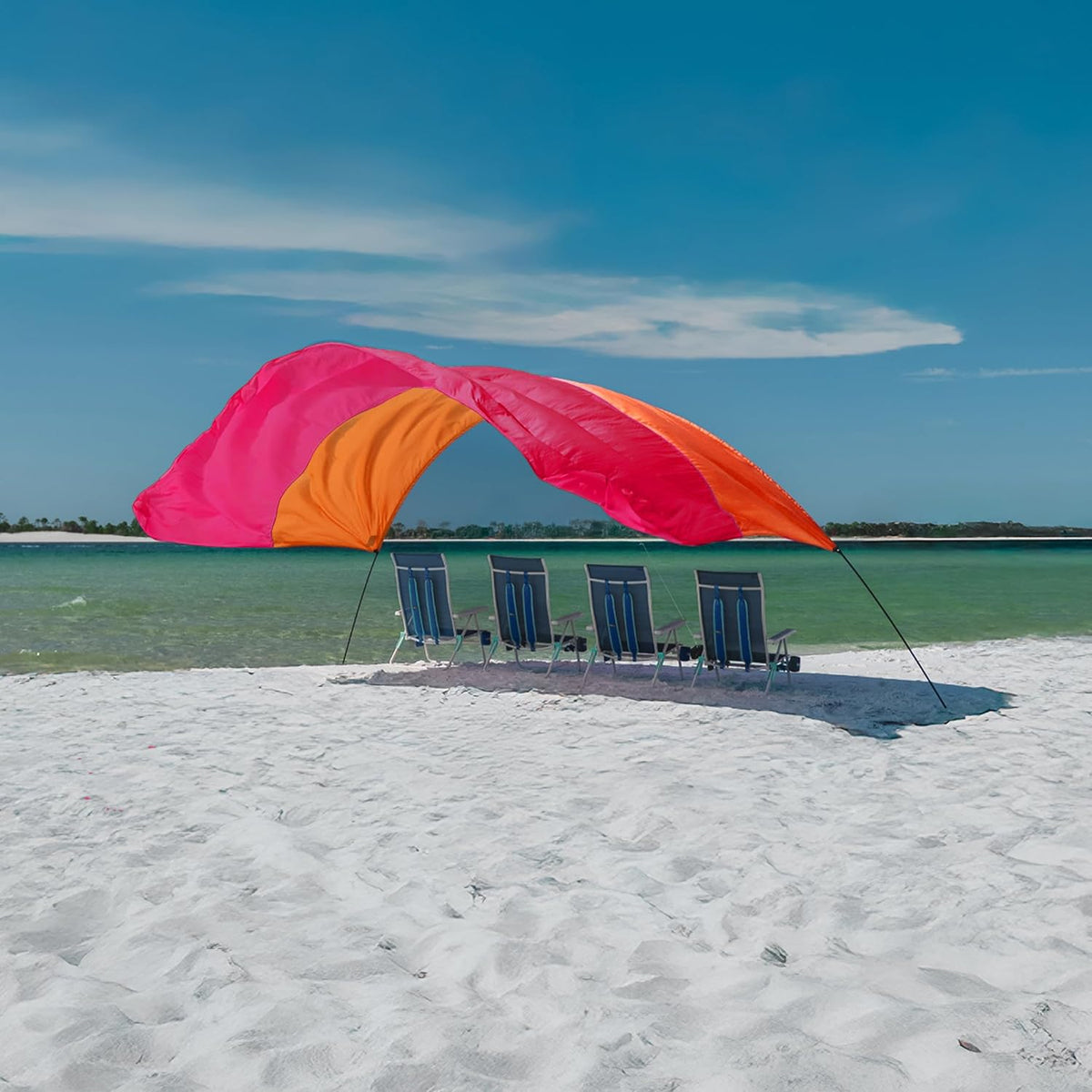 Shibumi Shade 3.0 Version | Sunset Edition | Sets Up in 3 Mins | 150 Sq. Ft. of Shade for up to 8 People | Includes Wind Assist | UPF 50+ Sun Protection