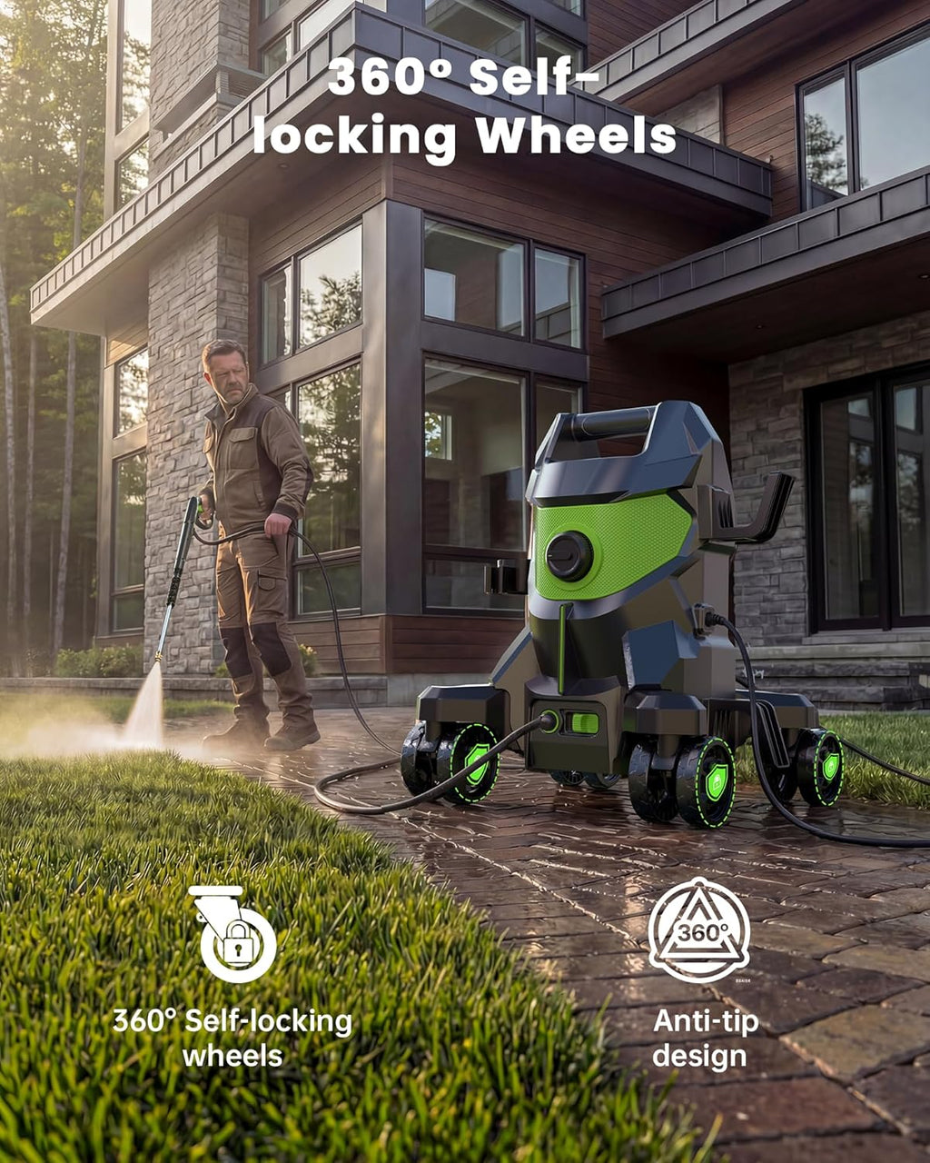Pressure Washer, Power Washers 5000PSI, 3.0GPM with 4 Quick Connect Nozzles, High Pressure Cleaner with Foam Cannon for Car,Driveway, Patio, Fence