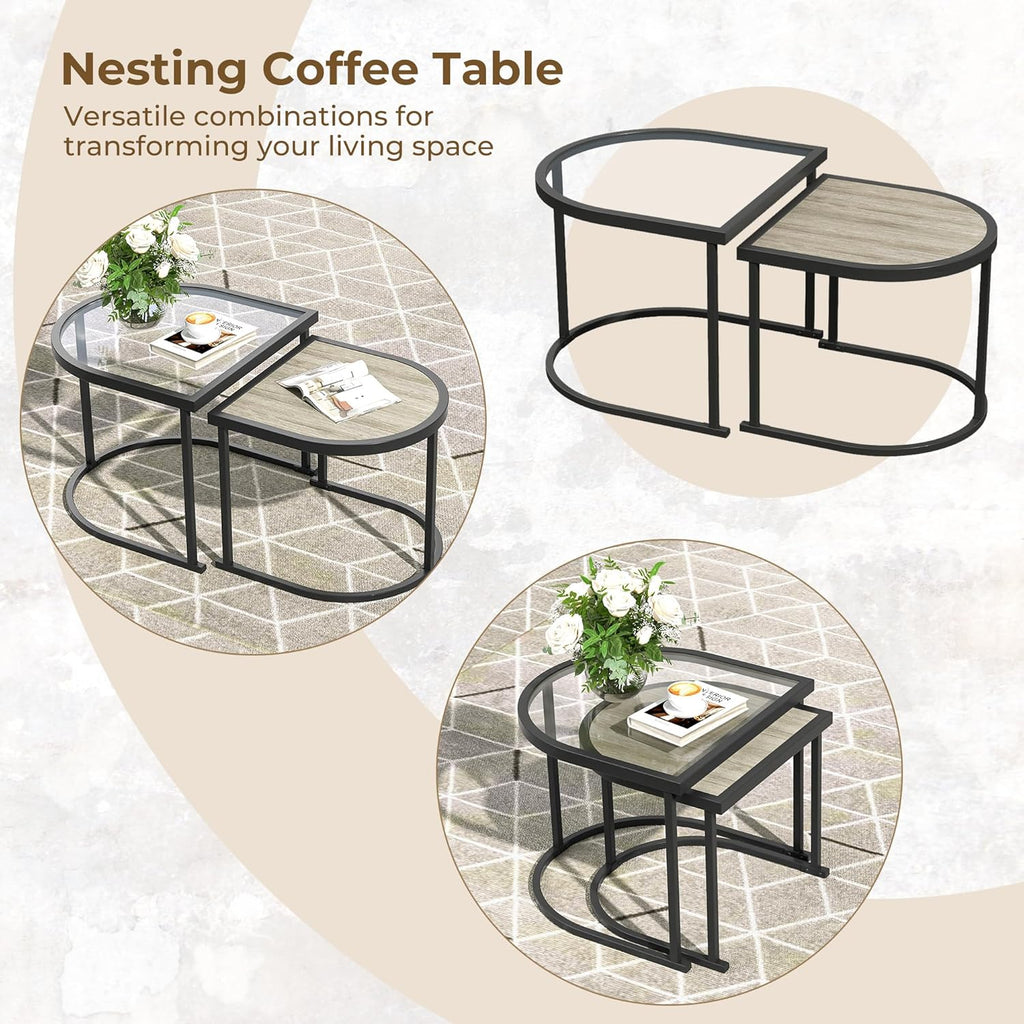 Grand patio 5-Piece Outdoor Furniture Set, 5 Seats Wicker Sofa Conversation Set with 3-Seat Couch, Thick Cushions and Coffee Table, for Backyard, Balcony, Garden (Natural)