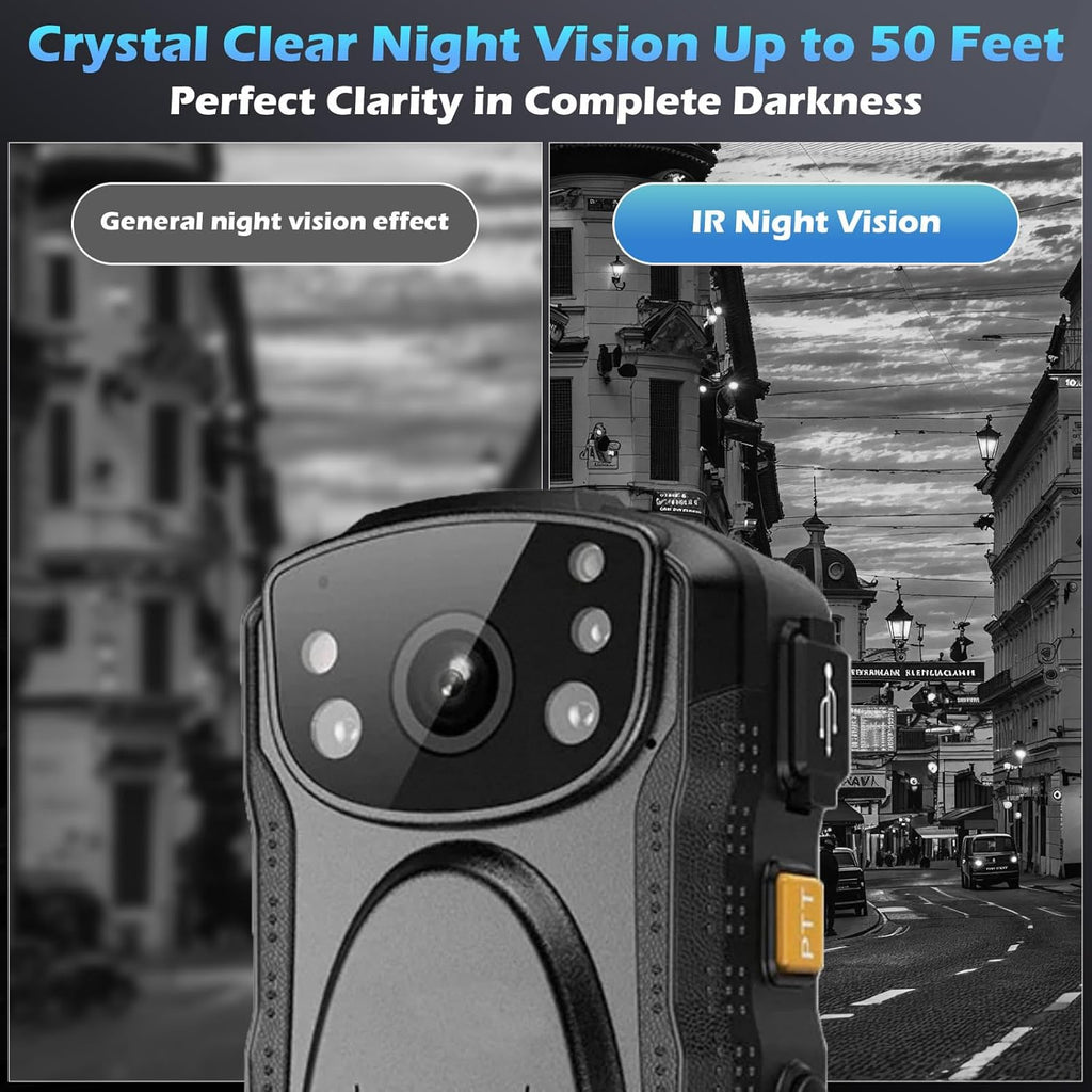 PatrolMaster 1296P UHD Body Camera with Audio, 2 Inch Display, Night Vision, Waterproof, Shockproof, Body Worn with Compact Design, Police Use (64GB)