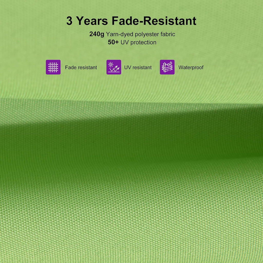 PURPLE LEAF 10' X 10' Patio Cantilever Umbrella with Base Included Antique Bronze Square Outdoor Umbrella with 360° Rotation and Aluminum Offset Hanging for Garden Backyard Pool, Green