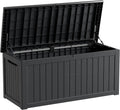 TARKARI 270 Gallon Resin Deck Box, Waterproof Outdoor Storage Box, Lockable for Patio Furniture, Garden Tools, Pool Accessories, UV-Resistant for All Weather Use, Black