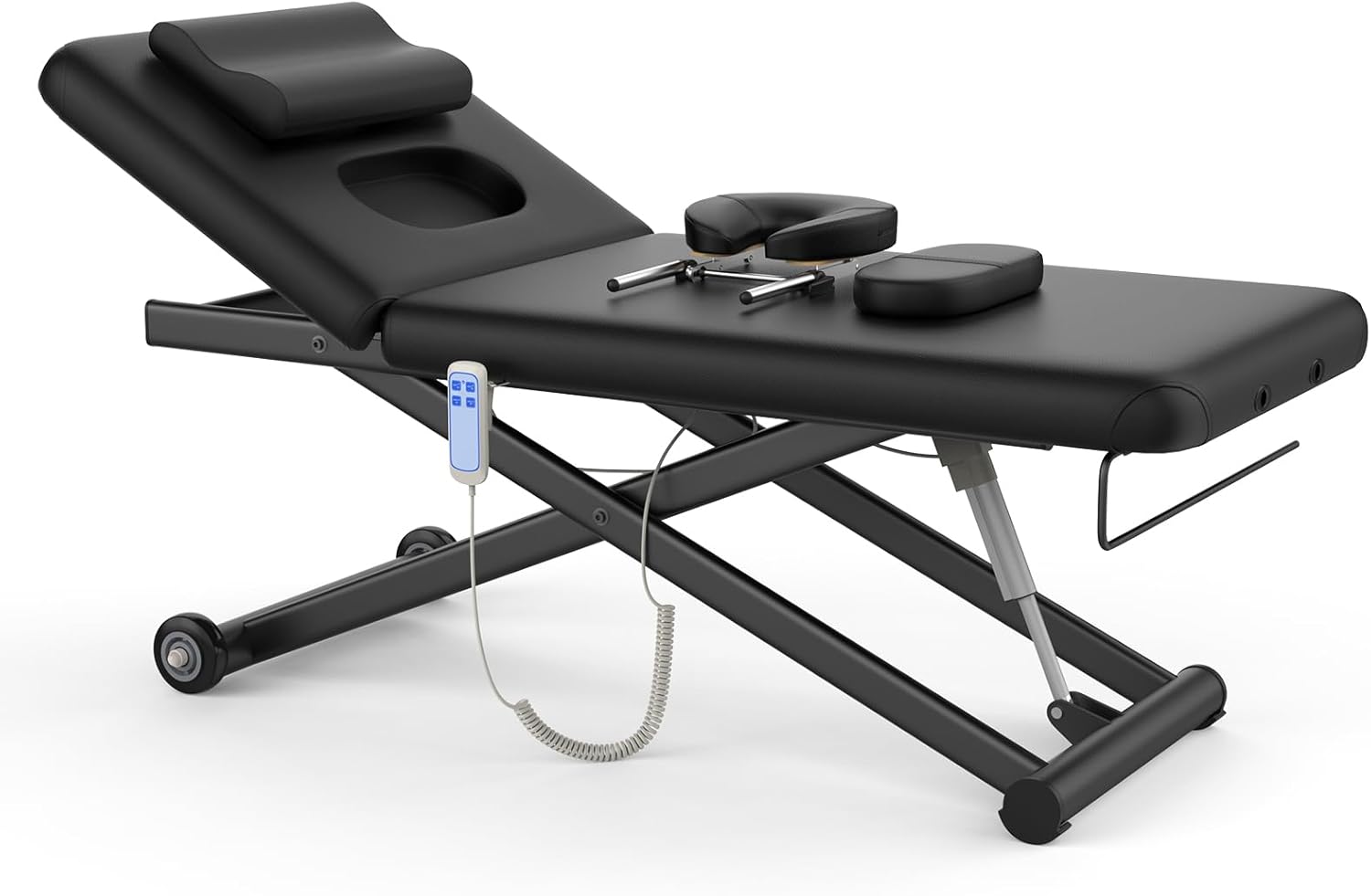 Dolonm Electric Massage Table, Heavy Duty Electric Lift and Electric Backrest 2 Motor Adjustable for Treatment/Medical Spa/Facial Bed/Beauty Bed/Massage Bed and More - 31.2 Wide x 75 Long, Black
