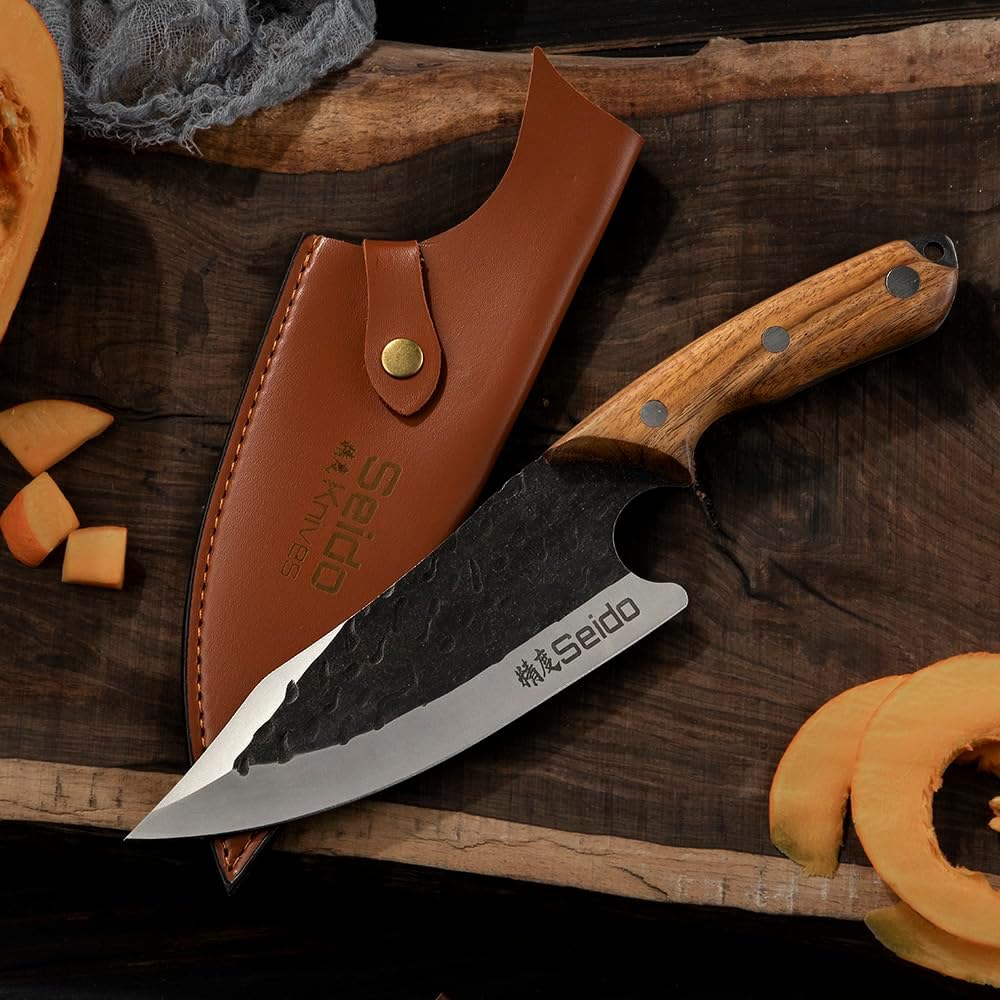 Seido Knives Senjutsu Butcher Knife | Versatile Precision for Culinary Mastery Perfect for Outdoor BBQ Camping, Meat Slicing Multipurpose Knife | Ideal gift for Birthday, Wedding, Graduation