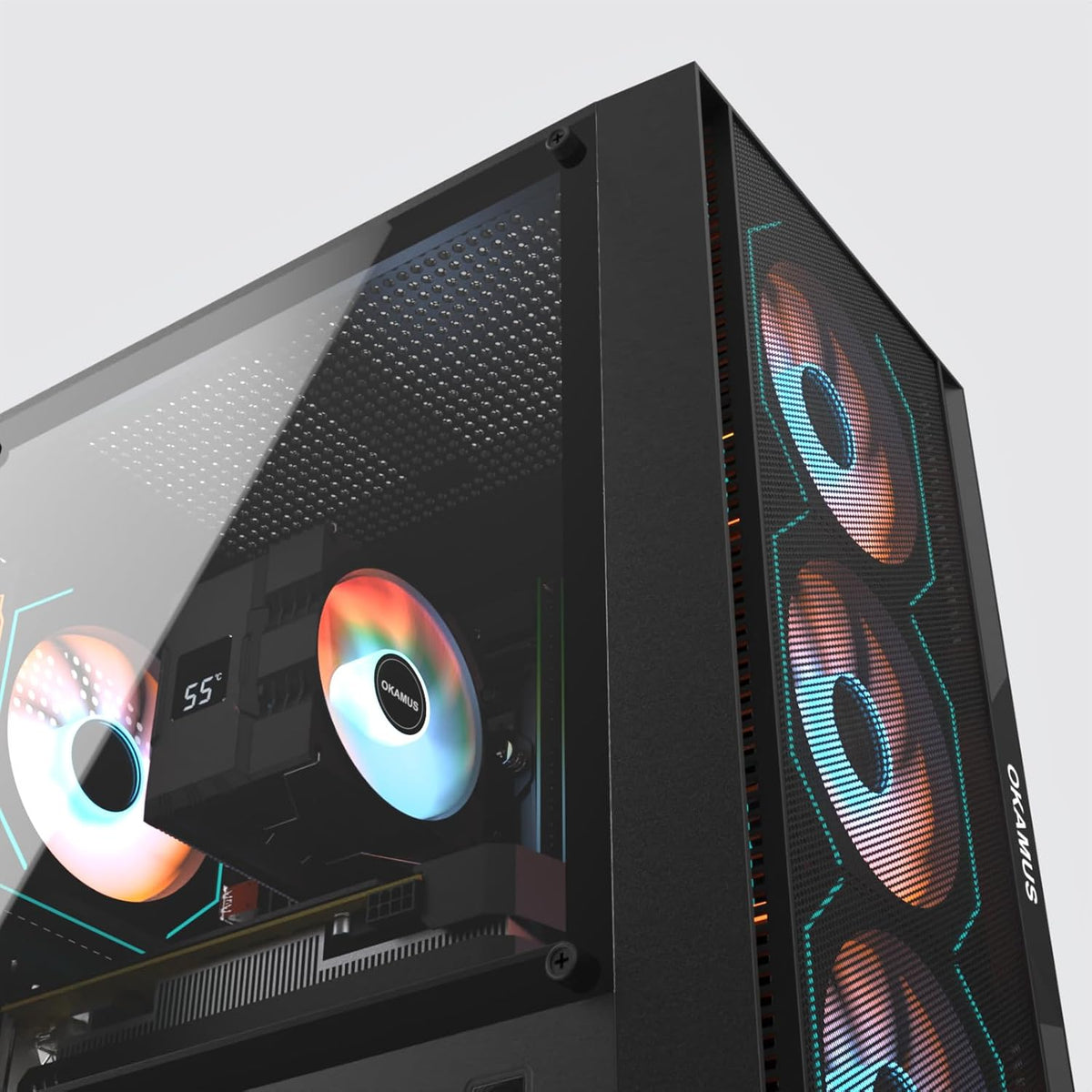Gaming PC, i7 CPU Up to 4.0GHz, RX 590 2304 SP 8GB DDR5 Graphics Card, 512 GB M.2, 16 GB RAM Pre-Built Computer, ARGB Fans x 4, Win 11 Home .WiFi 6 + BT 5.3, 550W PSU (RX 590+512GB+16GB)