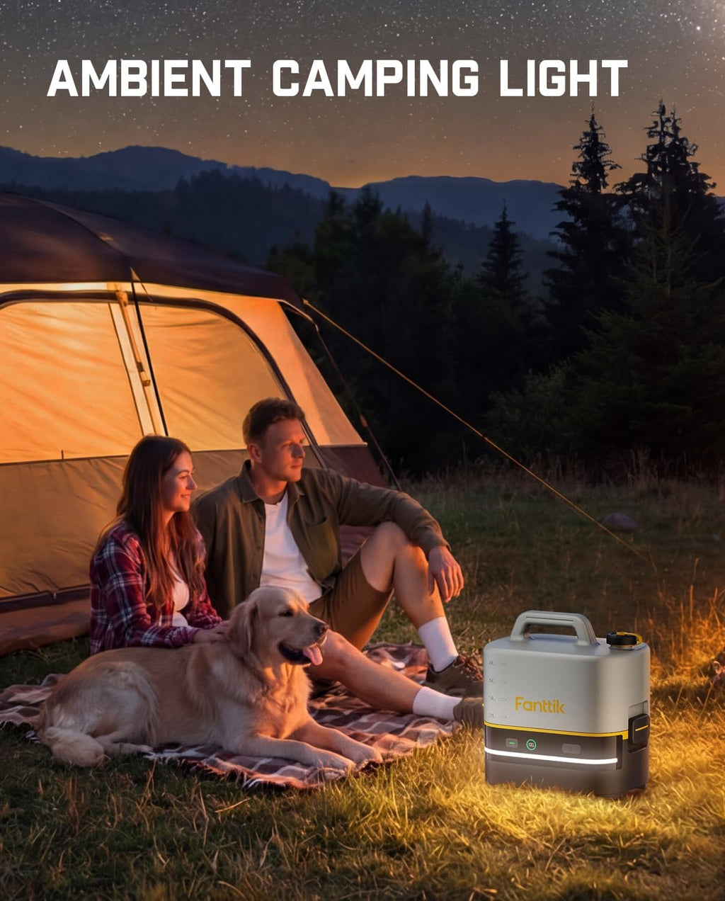 Fanttik NB10 Nano Portable Cordless Electric Sprayer w/2.1Gal Tank, HD LED Display, 4000mAh Lithium Battery, with Camping Light, Portable Washer for Light Cleaning in Home, Patio and Camping