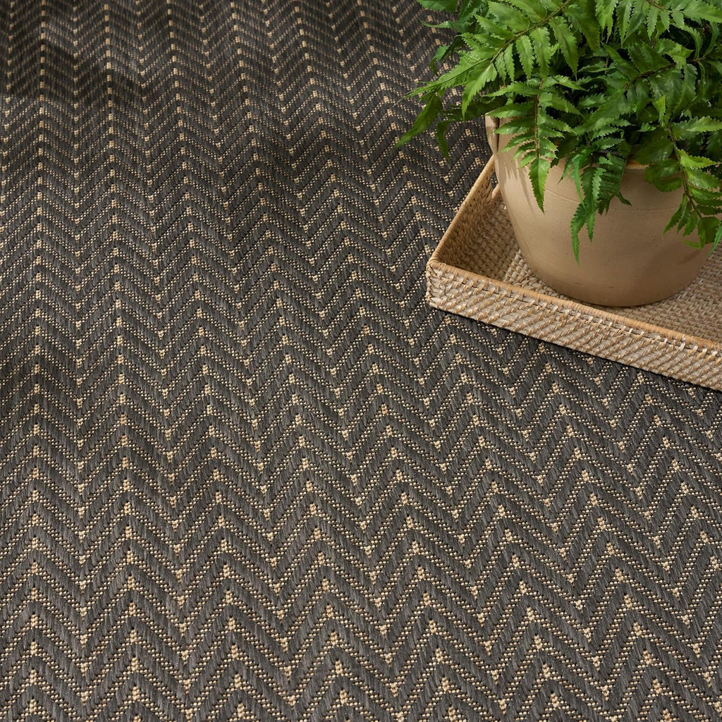 Nourison Home Horizon Indoor/Outdoor Charcoal 8' x 10' Area Rug - Easy Clean, Non Shedding, Bed Room, Living Room, Dining Room, Kitchen (8' x 10')