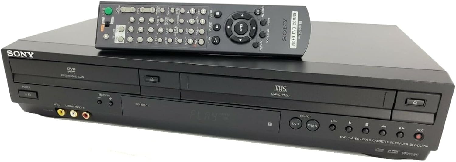 Sony SLV-D380P DVD/VCR Tunerless Progressive Scan DVD/VHS Combo Player (2009 Model), Black (Renewed)
