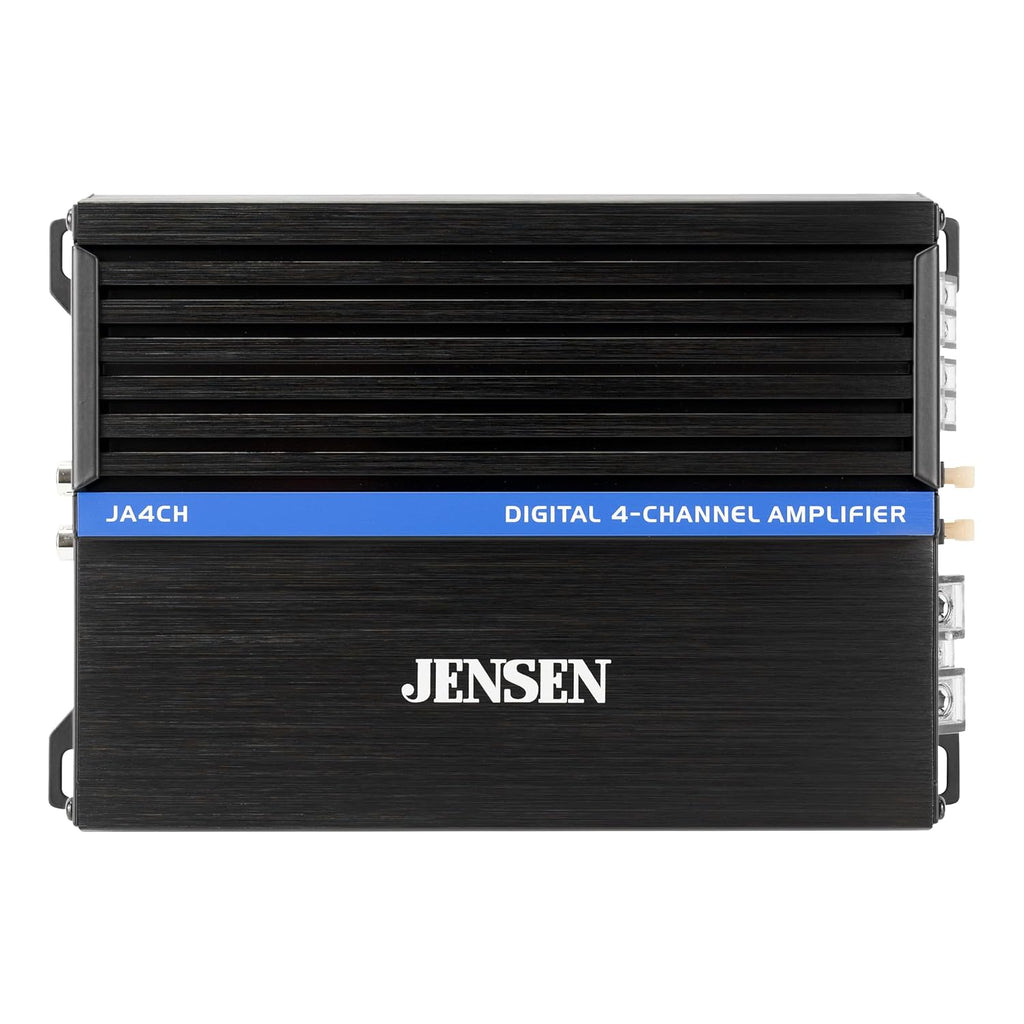 JENSEN JA-Series JA4CH High-Performance Class-D 4-Channel Car Audio Amplifier | Truck, Motorcycle, Golf Cart | 1,000 Watts Peak Power | Efficient Compact Design | CTA-2006-D Certified | Bridegeable