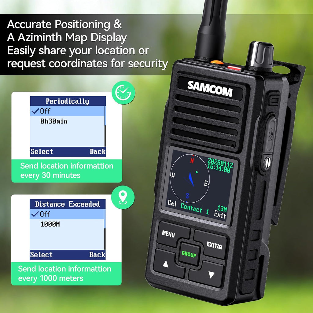 SAMCOM FPCN50A DMR Digital Two Way Radio 5W Long Range Walkie Talkie with GPS Tracking, Customizable Channels, IP67 Waterproof, Lone Worker,Emergency Button for Construction Security Industrial