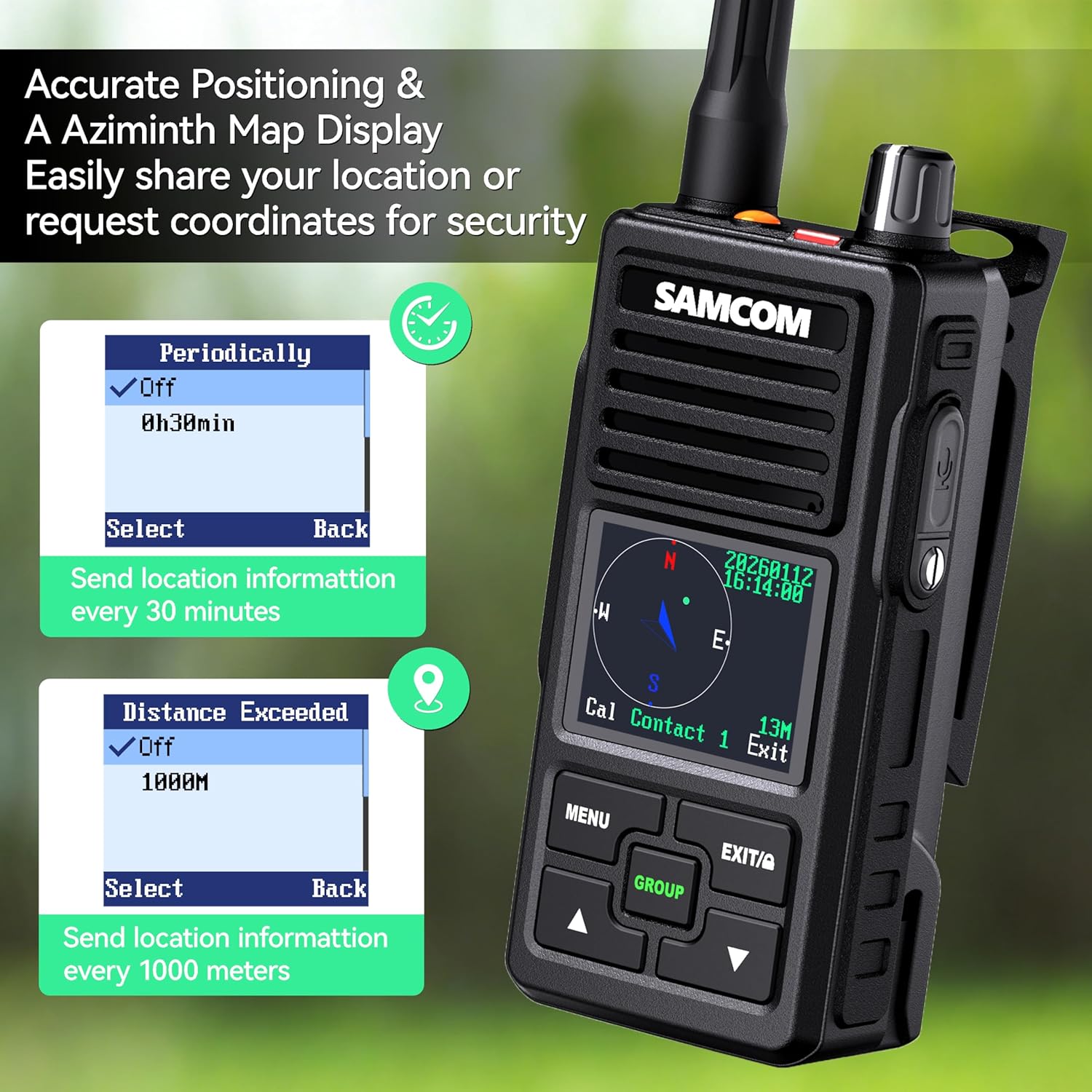 SAMCOM FPCN50A DMR Digital Two Way Radio 5W Long Range Walkie Talkie with GPS Tracking, Customizable Channels, IP67 Waterproof, Lone Worker,Emergency Button for Construction Security Industrial