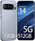 X9Pro Unlocked Cell Phones, 5000mAh Long-Lasting Battery,12GB+512GB Expandable to 1TB Android 14 Smartphones,3040x1440 OLED HD 6.8'' Display, 48MP+108MP Cameras, 5G/Dual SIM/GPS/WiFi Grey