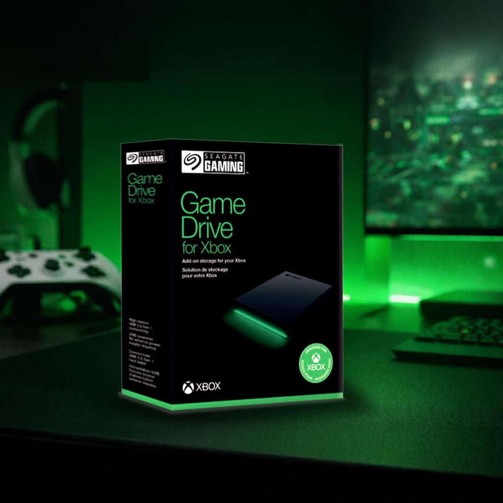 Seagate Game Drive for Xbox 5 TB External Hard Drive Portable HDD - USB 3.2 Gen 1, Black with Built-in Green LED bar, Xbox Certified, 3 Year Rescue Services(STKX5000403)
