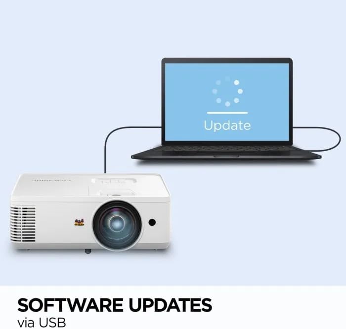 ViewSonic PS502W 4000 Lumens WXGA Short Throw Projector, High Brightness for Business and Education, Easy Widescreen Setup, Dual HDMI, and USB-A Connectivity Inputs
