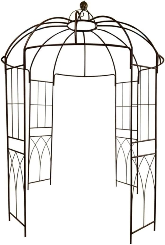 OUTOUR French Style Birdcage Shape Heavy Duty Gazebo,9'Highx 6'6" Wide,Pergola Pavilion Arch Arbor Arbour Plants Stand Rack for Wedding Outdoor Garden Lawn Backyard Patio,Climbing Vines,Roses