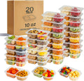 Reusable Snack Containers with Lids, Snack Containers, 20-Pack Snack Pack Containers, meal prep containers Double Compartment, Container Portion Control for On the Go Travel Essentials