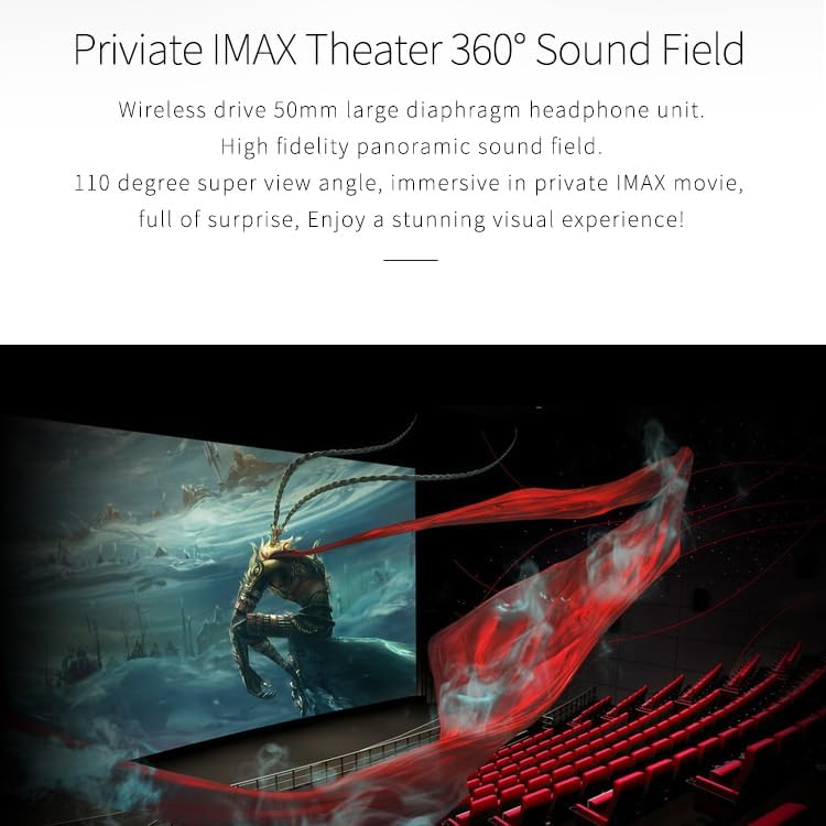 VR Headset for iPhone & Android Phones with Wireless Headphones, Virtual Reality Goggles Set for 4.5"-6.5" Phones .3D VR Glasses for IMAX Movies &VR Games