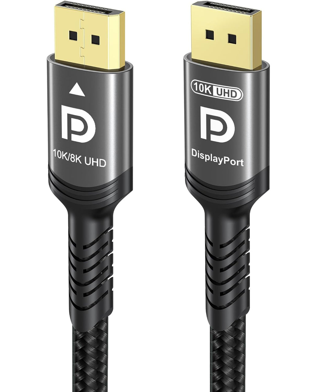 Ubluker 10K 8K DisplayPort 2.1 Cable 54Gbps 6.6 FT, Certified DP to DP Cord 4K 240Hz 165Hz 144Hz 120Hz 10K 8K 120Hz Nylon Braided UHBR HDCP2.3 FreeSync G-Sync RTX5090 Gaming Monitor PC Projector
