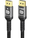 Ubluker 10K 8K DisplayPort 2.1 Cable 54Gbps 6.6 FT, Certified DP to DP Cord 4K 240Hz 165Hz 144Hz 120Hz 10K 8K 120Hz Nylon Braided UHBR HDCP2.3 FreeSync G-Sync RTX5090 Gaming Monitor PC Projector