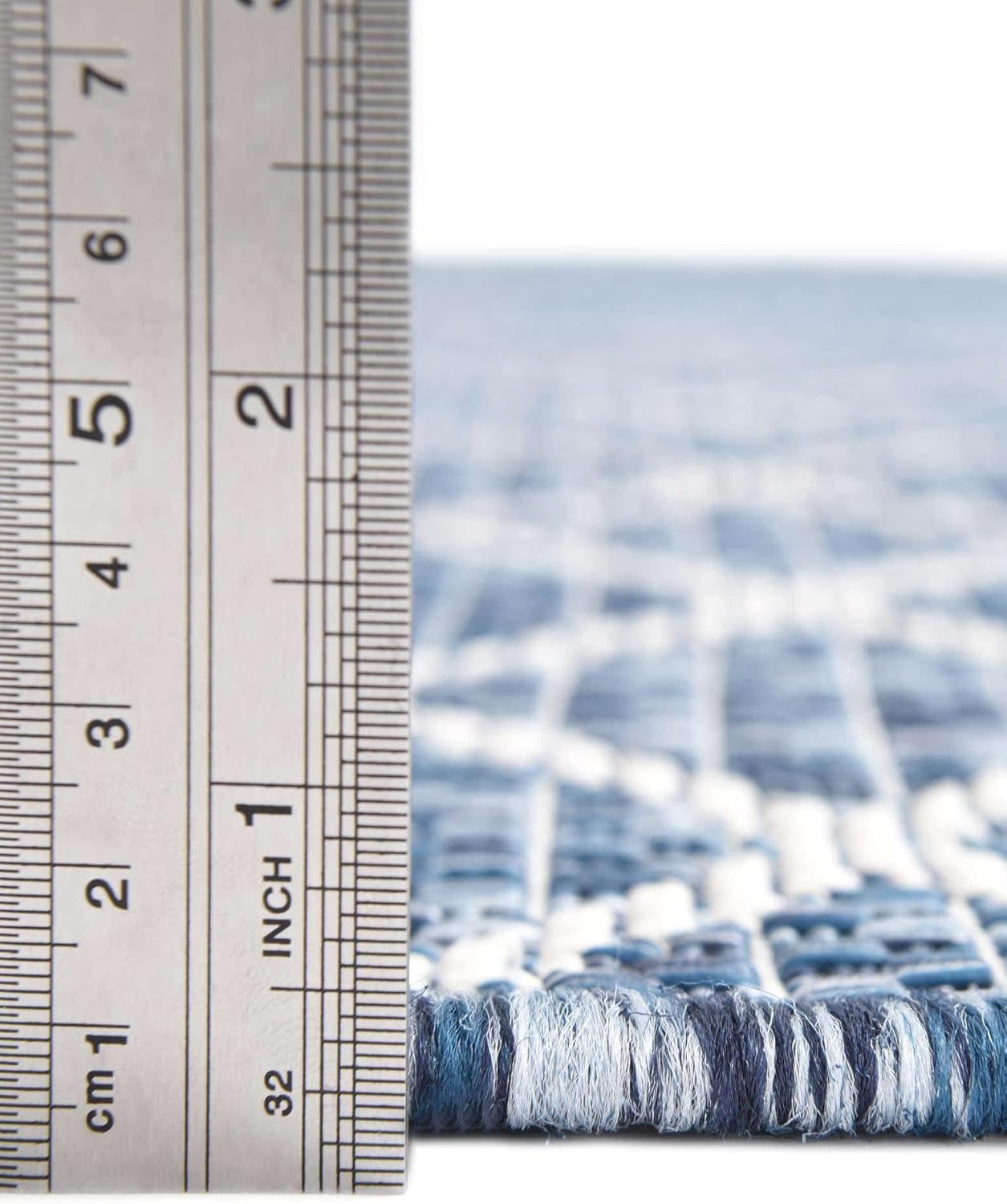 Unique Loom Outdoor Trellis Collection Area Rug - Gitter (10' x 14' 1" Rectangle, Blue/ Ivory)