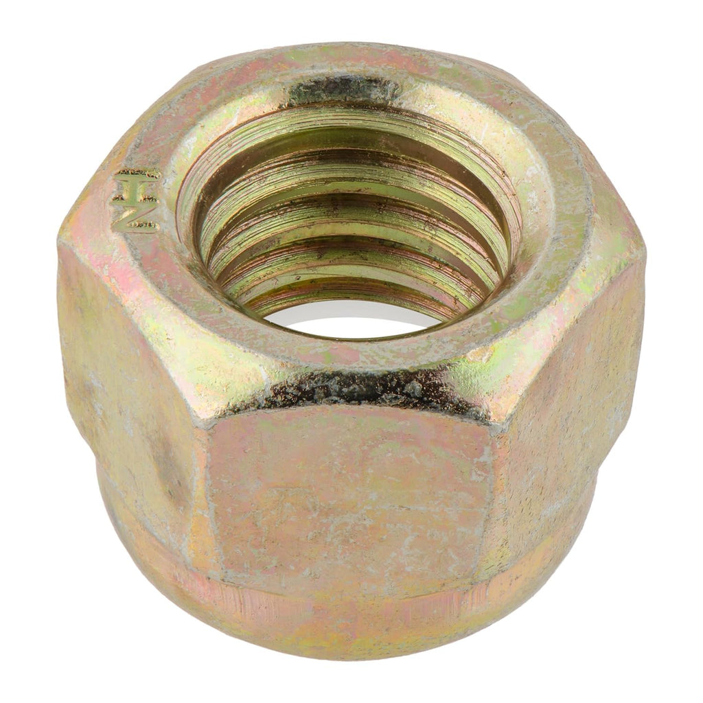 1"-14 Grade 8 Hex Nylon Insert Lock Nut, Yellow Zinc, 2 Pack