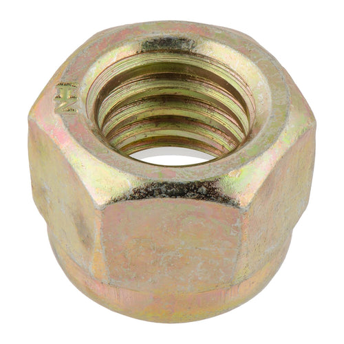 1"-14 Grade 8 Hex Nylon Insert Lock Nut, Yellow Zinc, 2 Pack