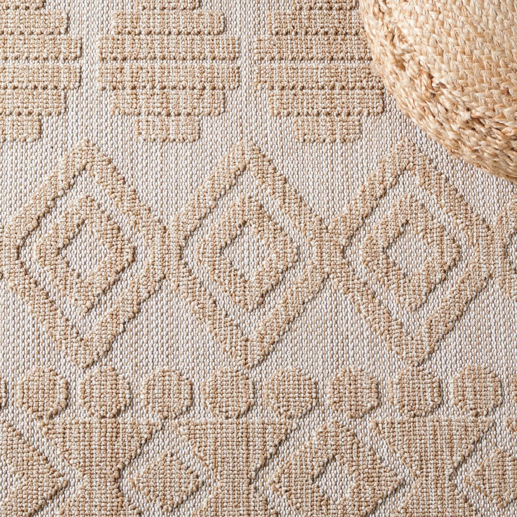 SAFAVIEH Washable Rug Outdoor Global Collection - 9' x 12', Beige & Brown, Non-Shedding & Easy to Clean, Ideal for Patio, Backyard, Mudroom (GLB214B)